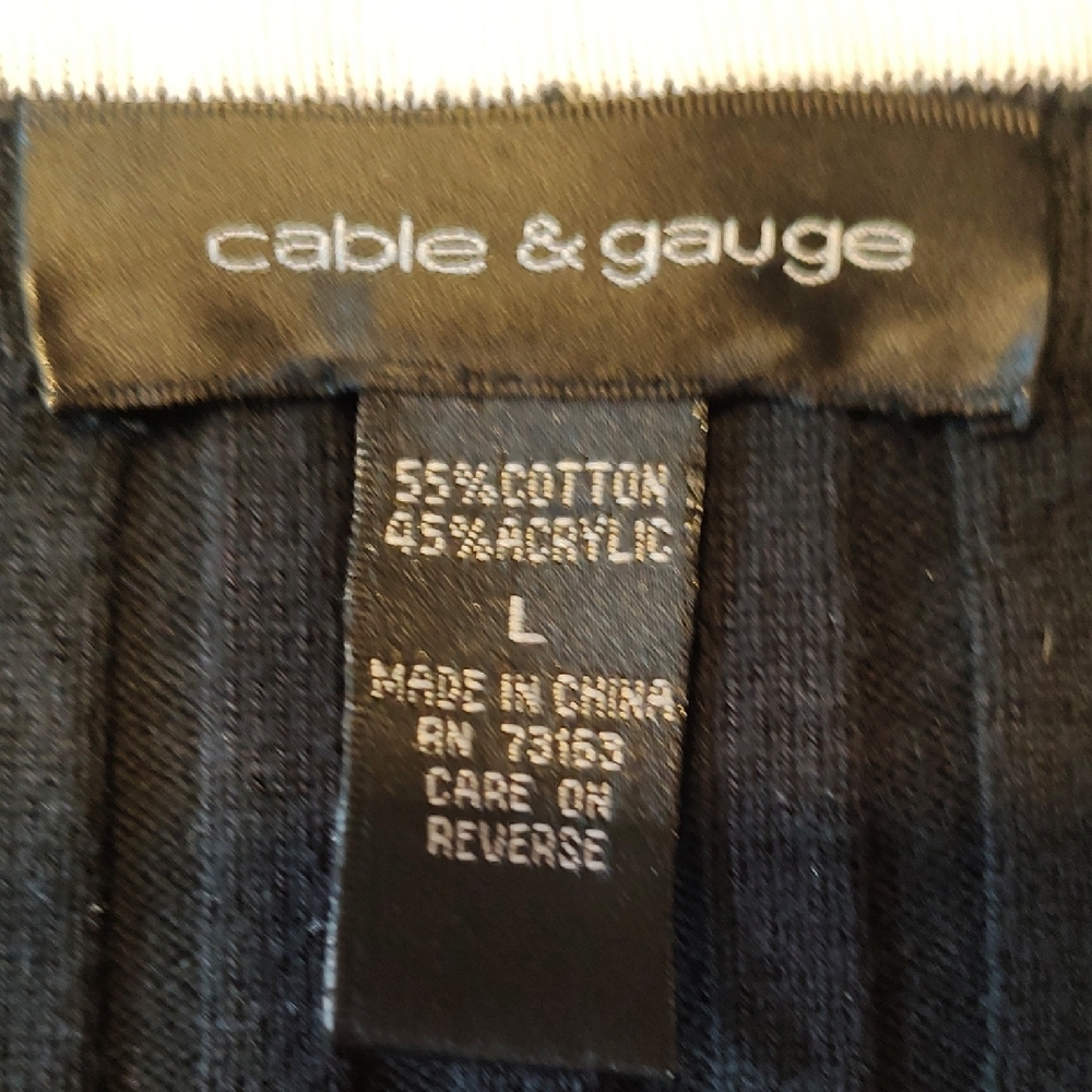 Cable & Gauge Black and White Cardigan Sweater - Picture 2 of 5